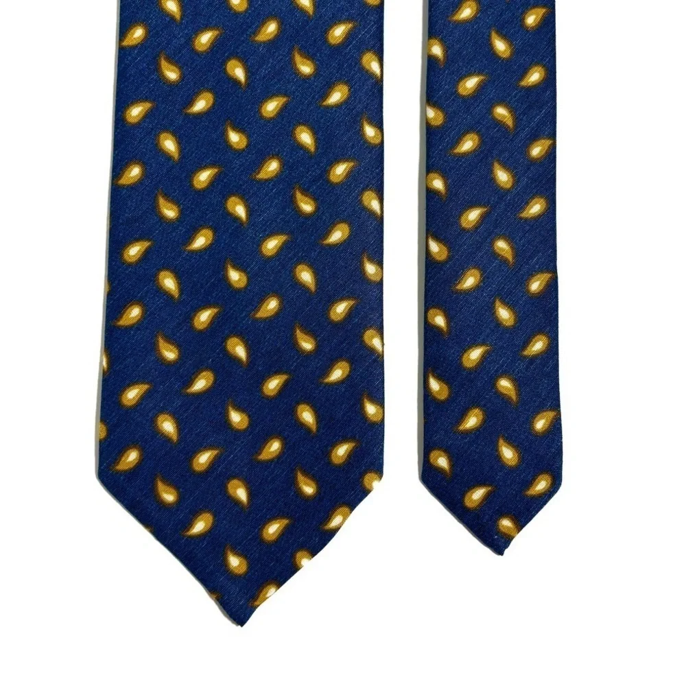 BURBERRY Blue Teardrop 100% Silk Tie (Handmade in Italy)